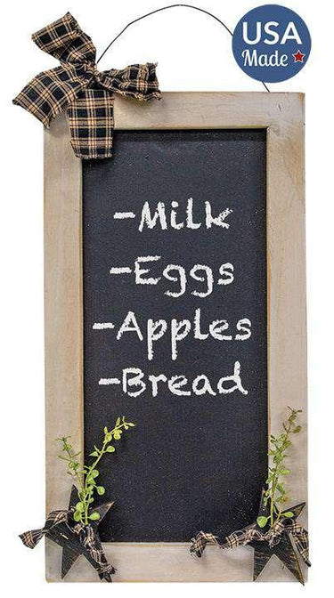 Hanging White Chalkboard w/Stars & Berries - The Fox Decor